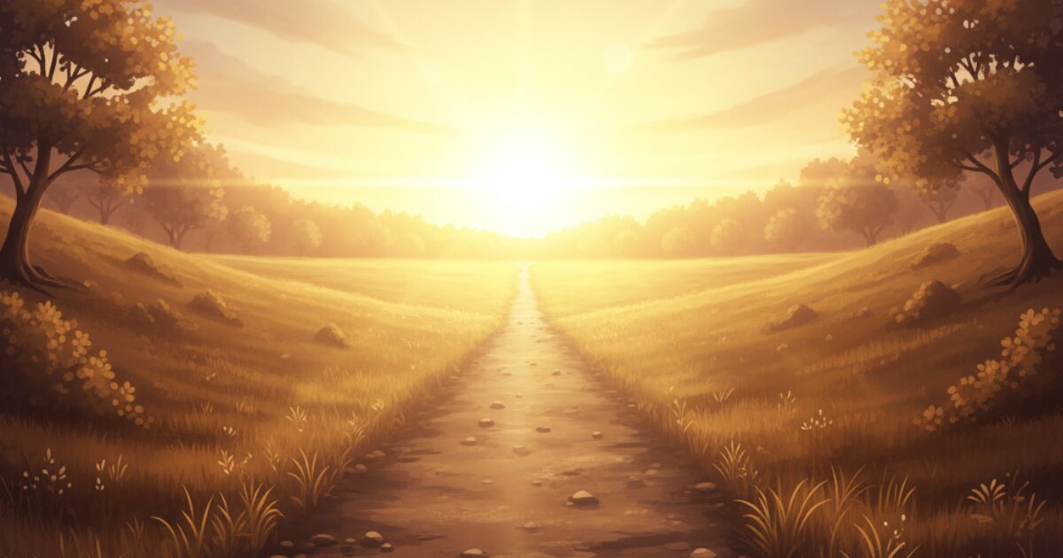 朝日に向かう一本の道—合格 勉強法は“歩き出せば続く”