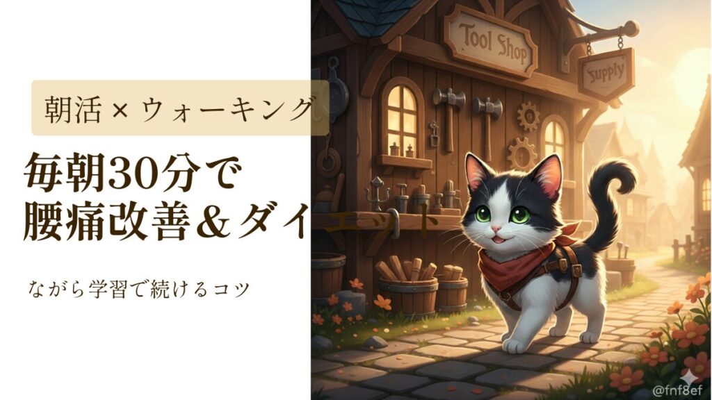 朝活30分ウォーキングで腰痛改善&ダイエットを続けるコツ(アサネコ王国)