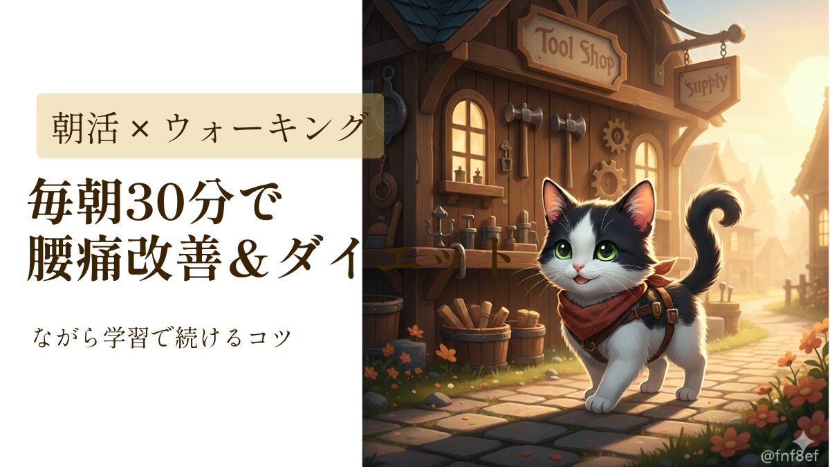 朝活30分ウォーキングで腰痛改善&ダイエットを続けるコツ(アサネコ王国)