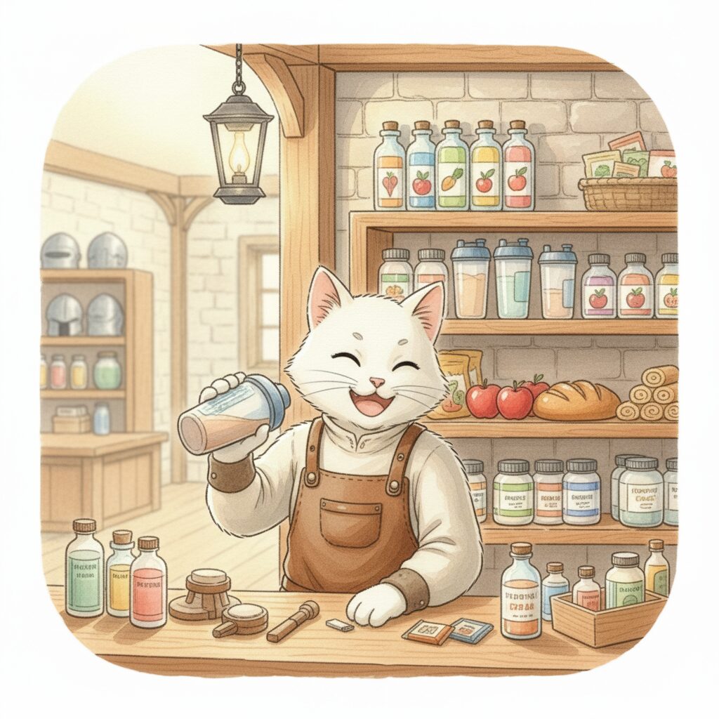 健康アイテム：プロテイン／回復グッズ／補助アイテムの活用