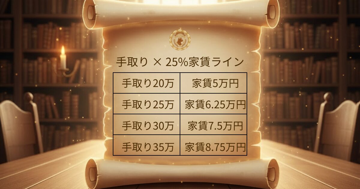 家賃25％の限界ライン表