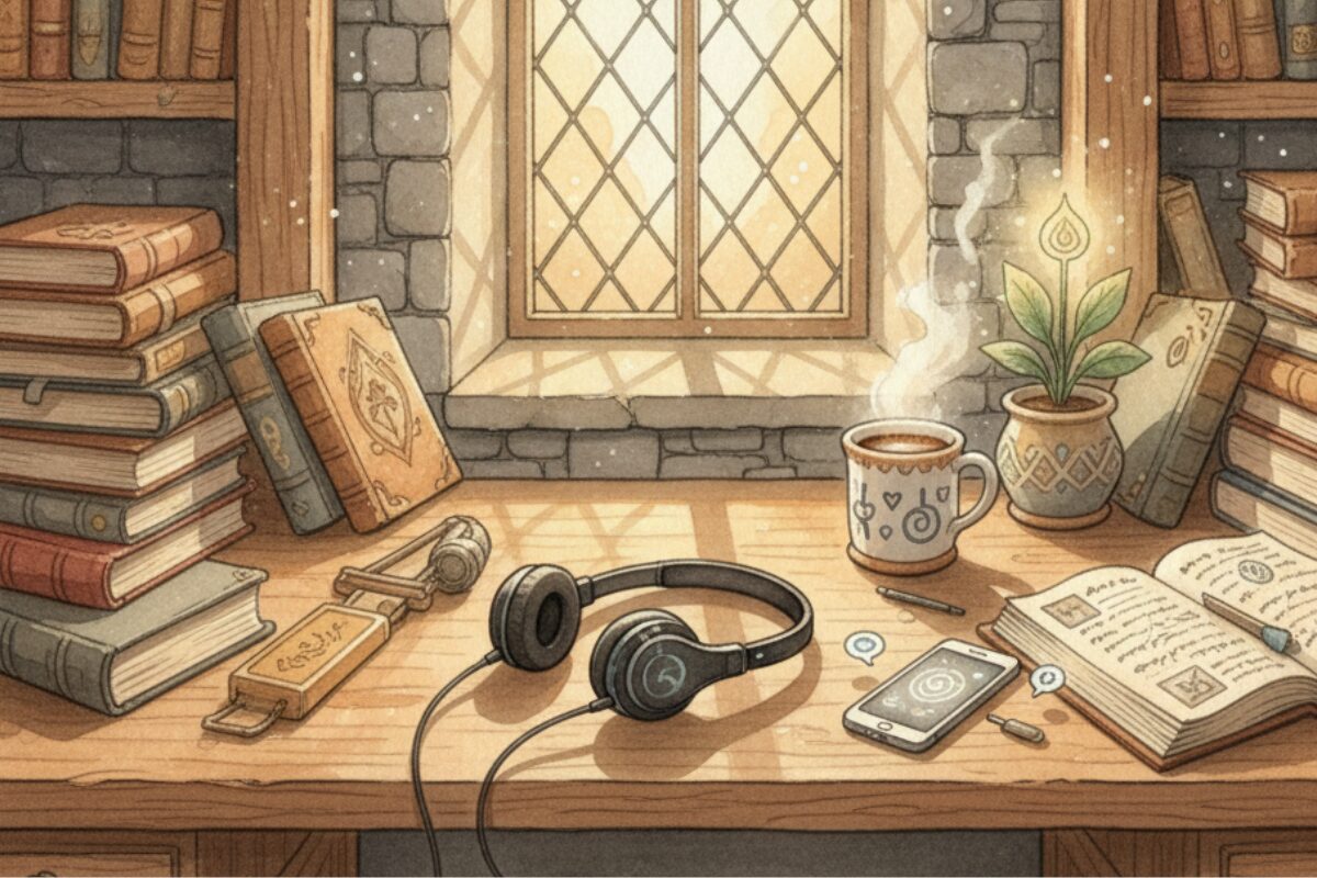 ながら学習アイテム：骨伝導・片耳イヤホン・タイマー