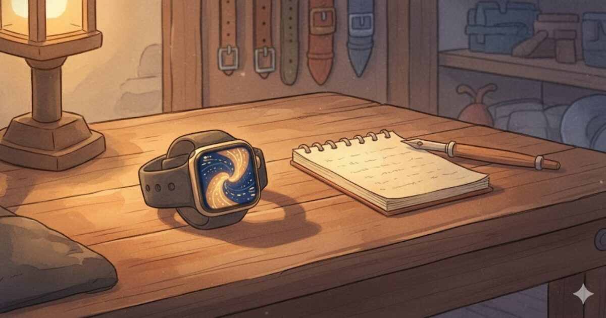 Apple Watchを生活の振り返りに使うイメージイラスト