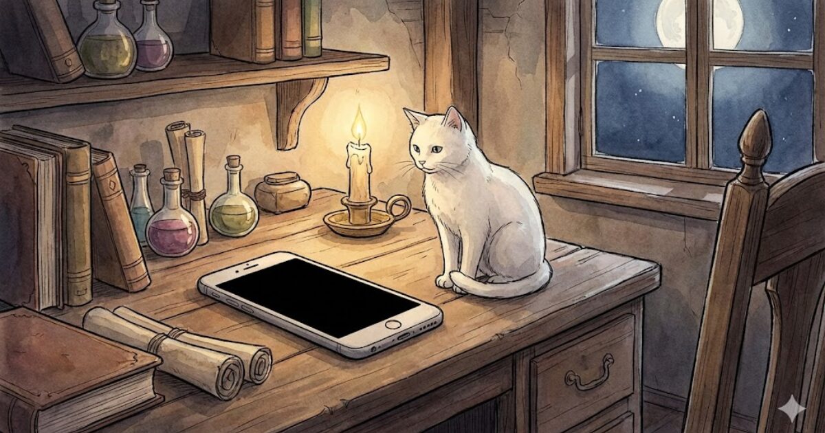 夜にスマホを見てしまった自分を責めなくていいことを表したイラスト