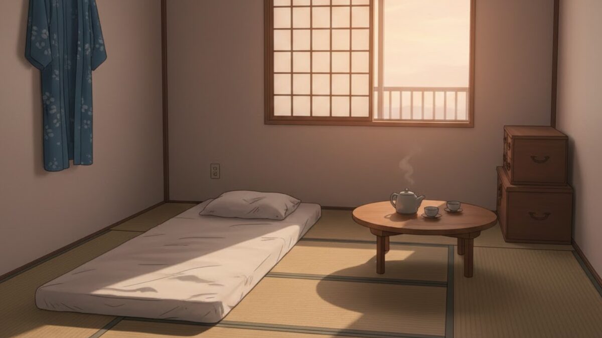 床にマットレスを敷いて寝ていた頃の寝室環境