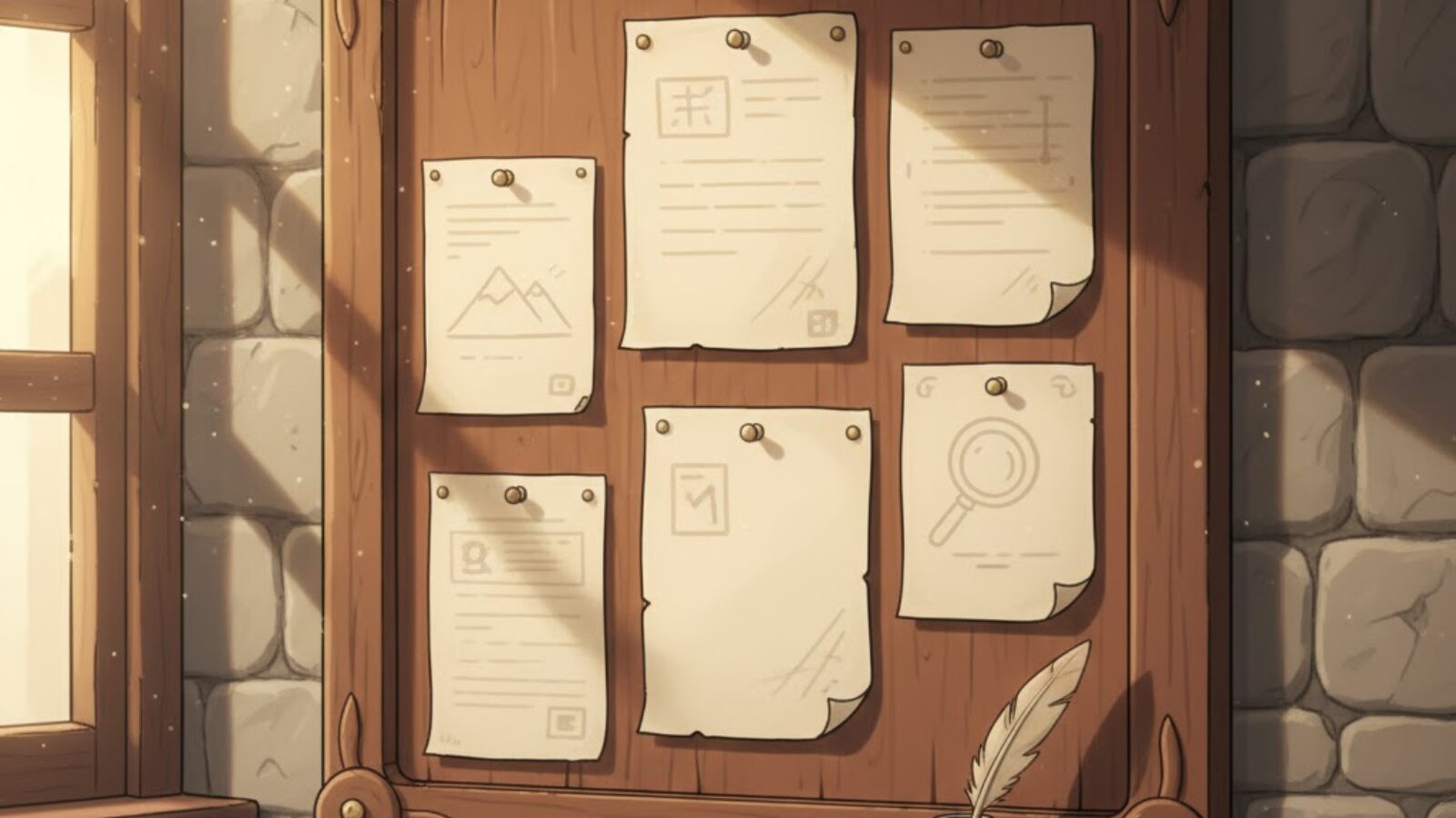 最新の旅の記録が掲示された更新ボード