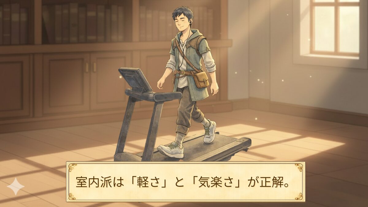 室内で歩きながら勉強するための軽い靴のイメージイラスト