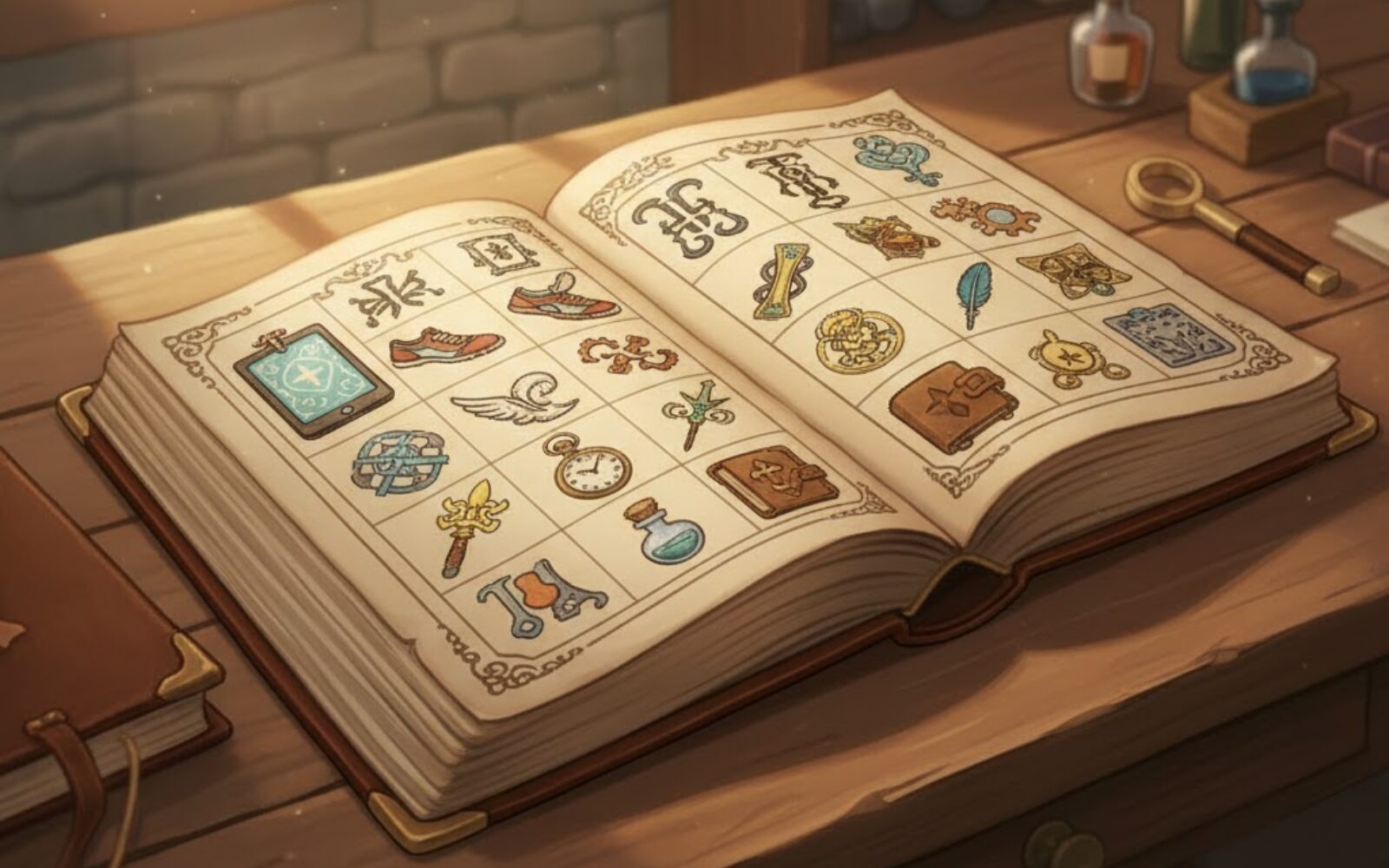 道具屋シリーズ全章が記録された装備台帳のイメージ