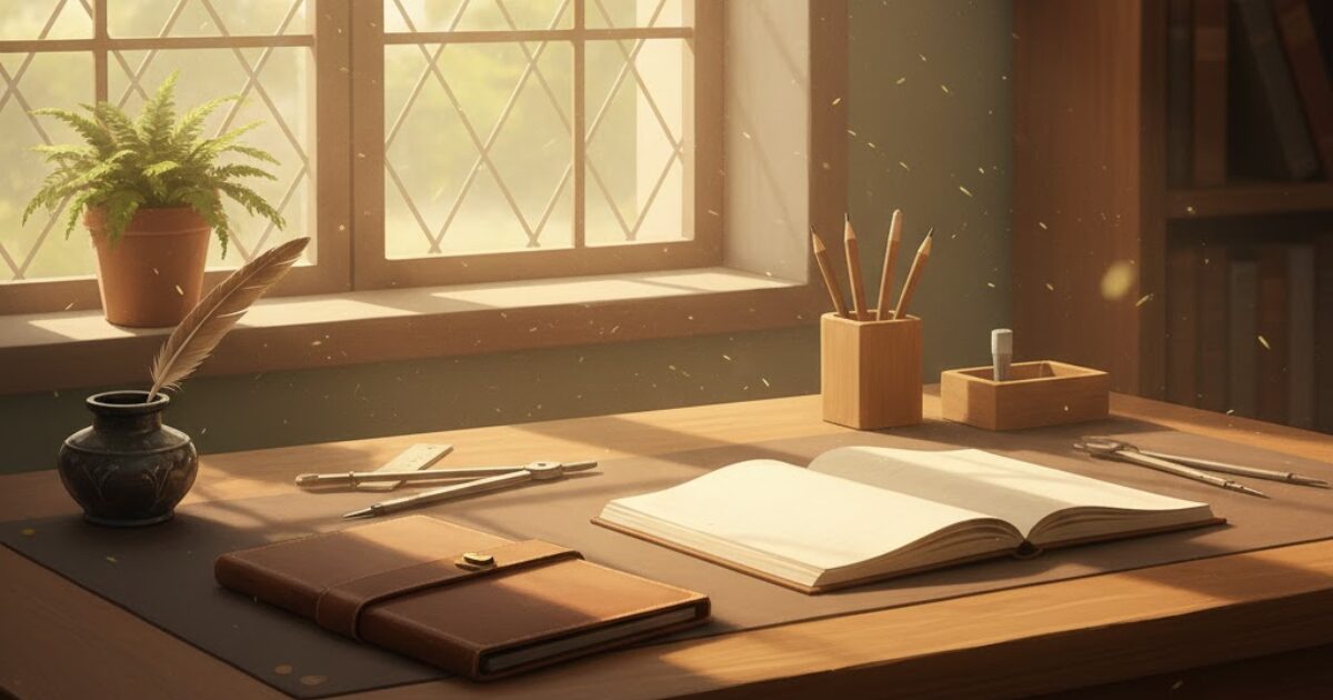 勉強の入口を軽くするために整えられた道具と机