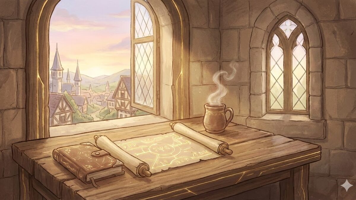 朝焼けの王国で第二種電気工事士の勉強を始める朝活イメージ