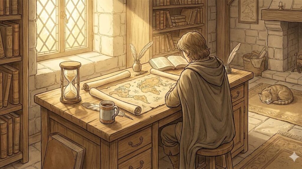 第二種電気工事士の勉強時間を朝活で設計する王国風イメージ