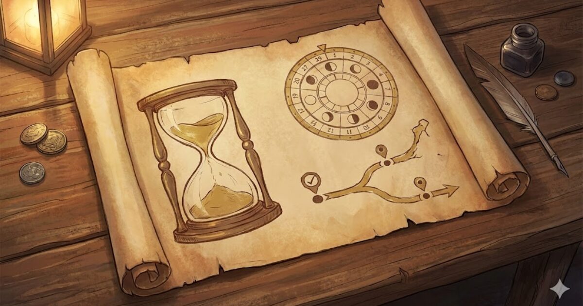 第二種電気工事士の勉強時間と計画を示す王国風の巻物