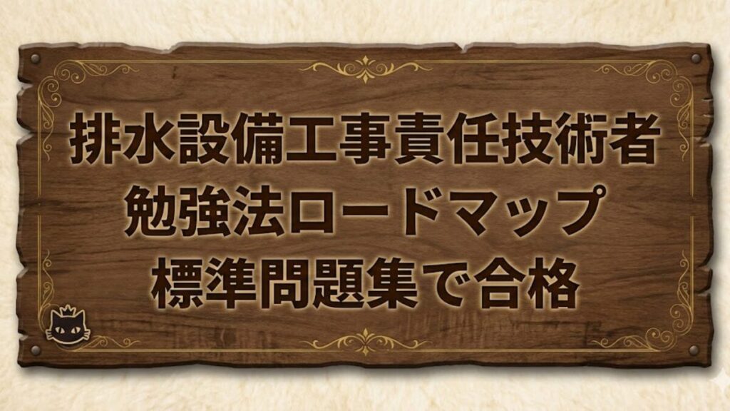 排水設備工事責任技術者の勉強法ロードマップ（標準問題集で合格）