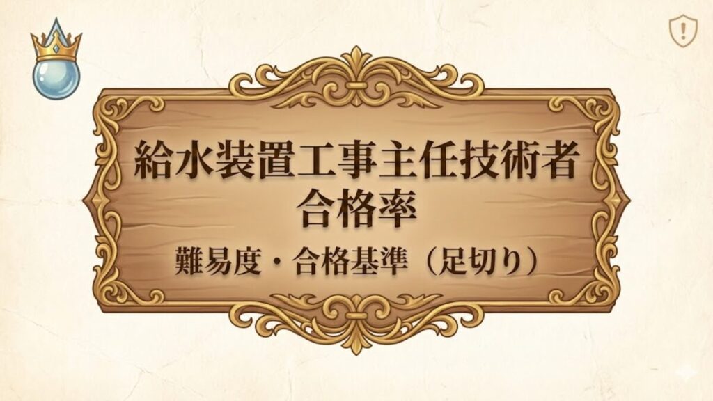 給水装置工事主任技術者の合格率と難易度（足切り対策）