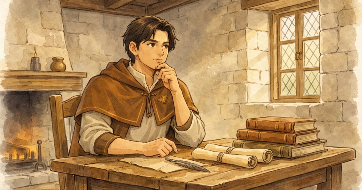 資格を取る意味に迷っていた頃のリクルドの王国風イラスト