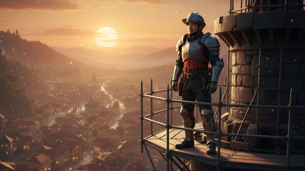 1級管工事施工管理技士補のメリットを語る武器屋のイラスト