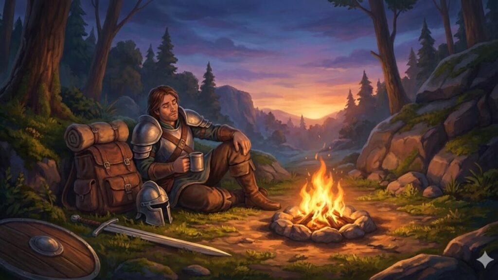 疲れて動けない日に、止まって休んでいいことを表した静かな情景