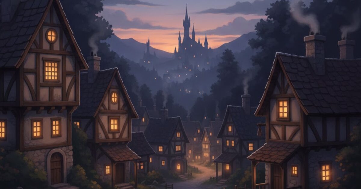 比べるのをやめて安心して休める、王国の静かな夕景