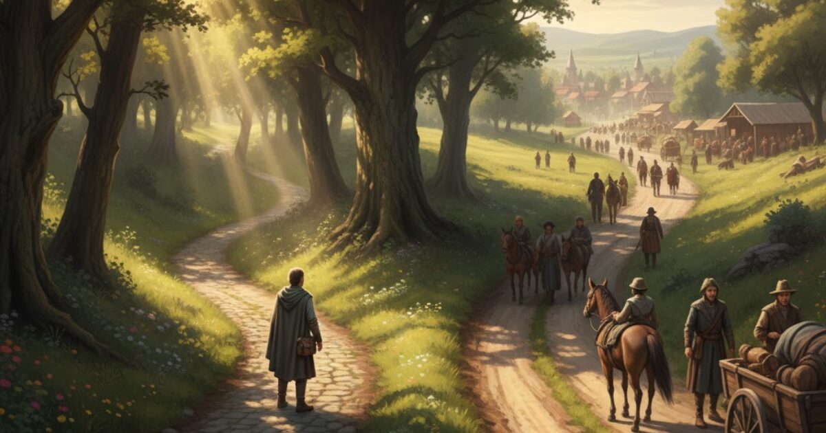 他人と競う道から降りて、自分のペースの道を選ぶ旅人