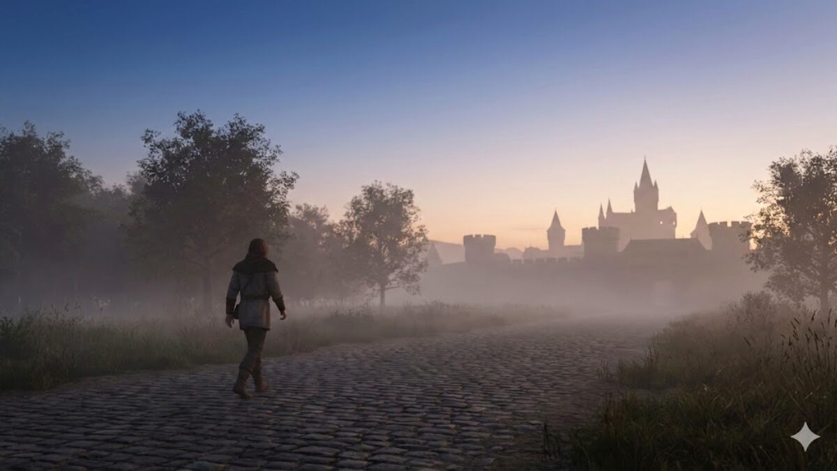 朝活の回復行動として、夜明け前の道を静かに歩く人物