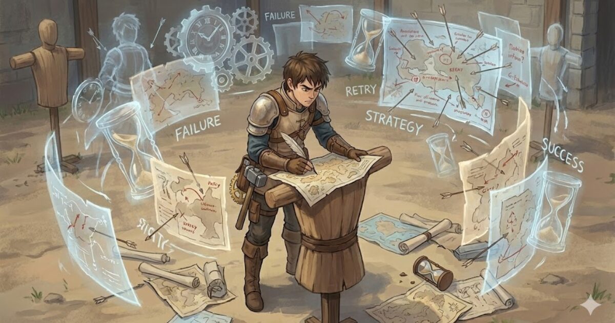 施工管理の勉強時間が判断の仕込みになることを表した王国風イラスト