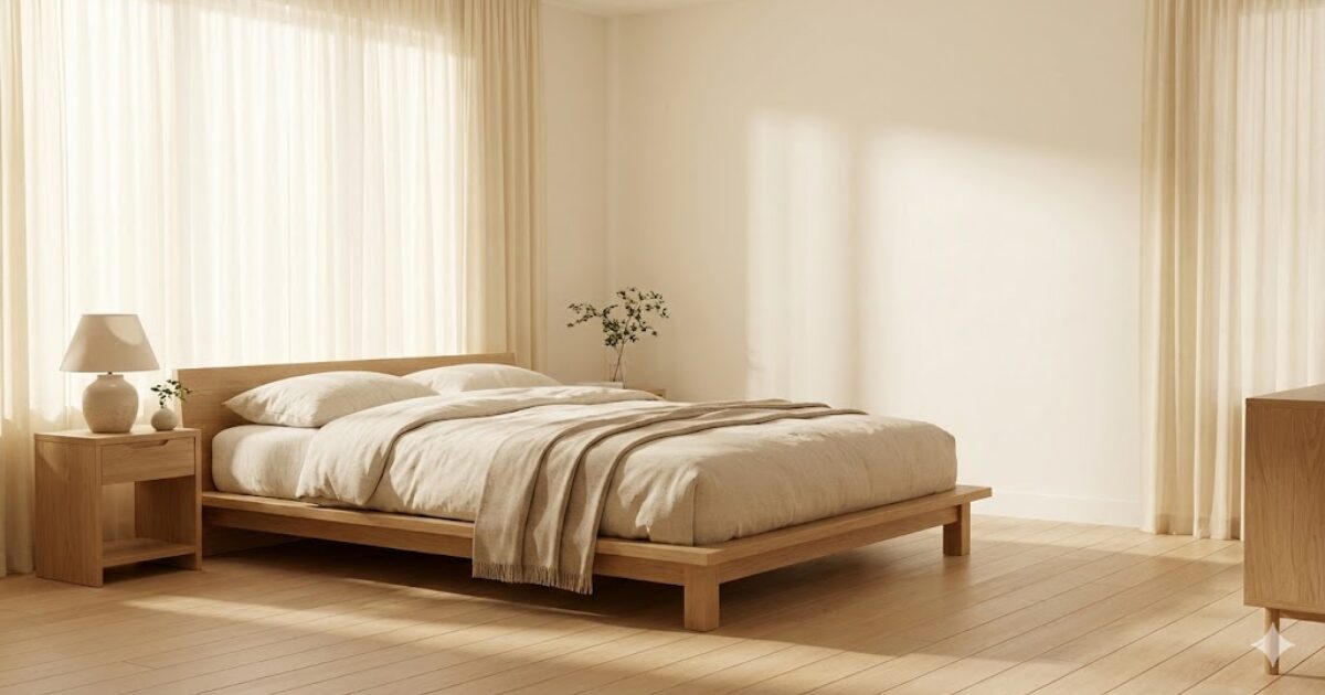 余計な物を置かないシンプルな寝室。回復を邪魔しない環境