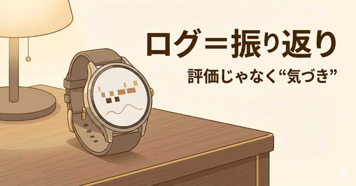 Apple Watchを睡眠の振り返りログとして使うイメージ。答えではなく気づきのきっかけ