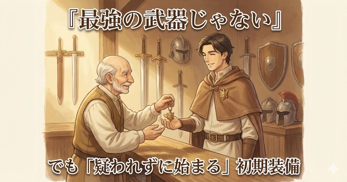 資格を信用の初期装備として表現したリクルドの挿入画像（疑われずに話が始まる装備）