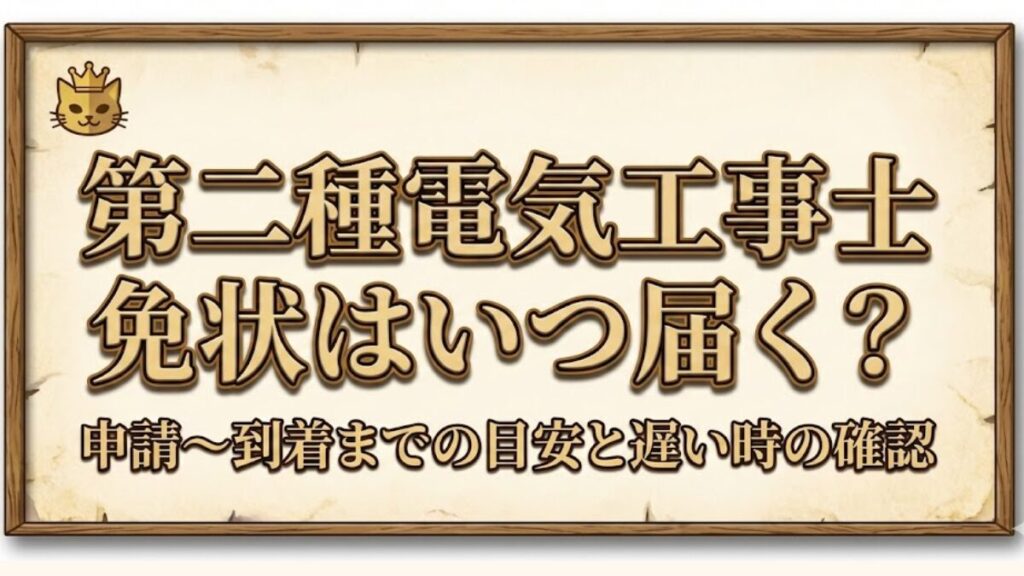 第二種電気工事士の免状はいつ届く？申請〜到着の目安と遅いときの確認