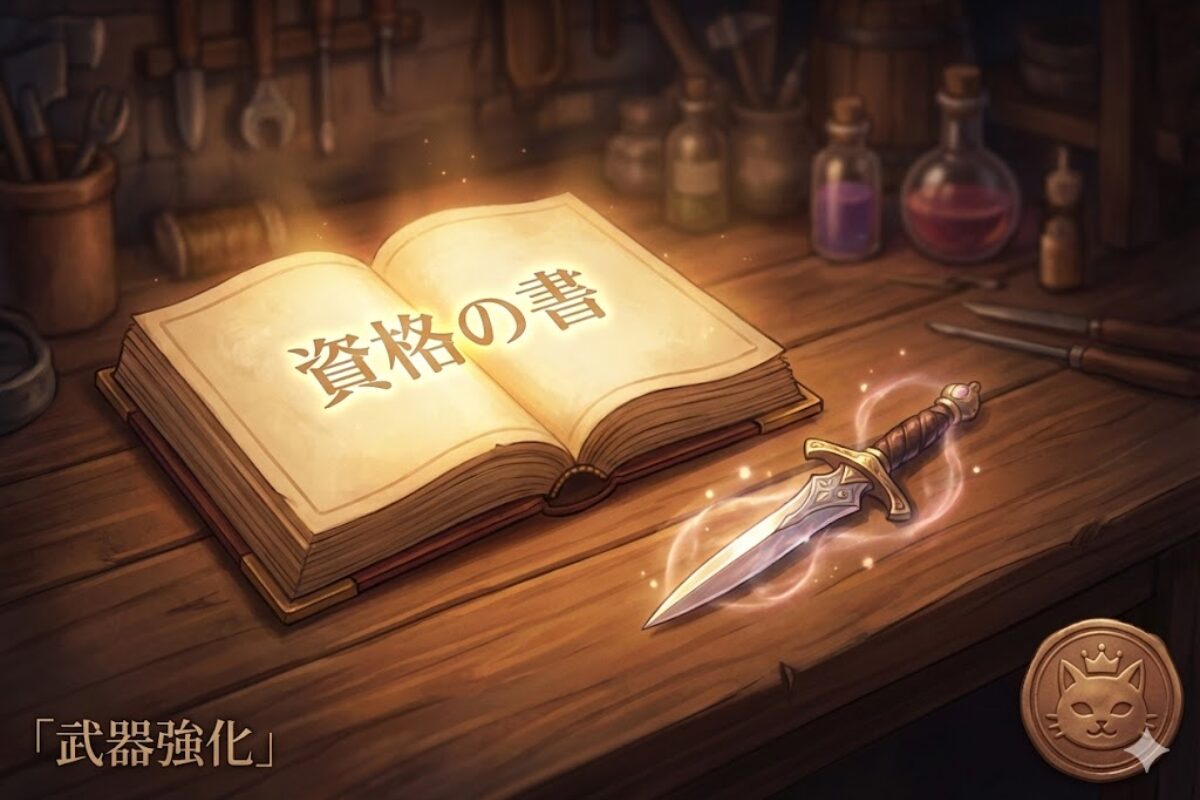 朝活で学習を積み上げ、資格という武器を少しずつ強化していくイメージ（40代のやり直し・営業が向いていない人向け）