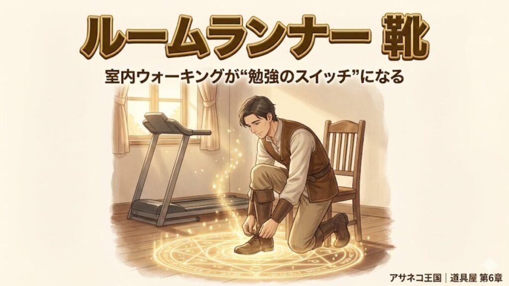 ルームランナー 靴｜室内ウォーキングで資格勉強を続ける基礎装備（リクルド／アサネコ王国）