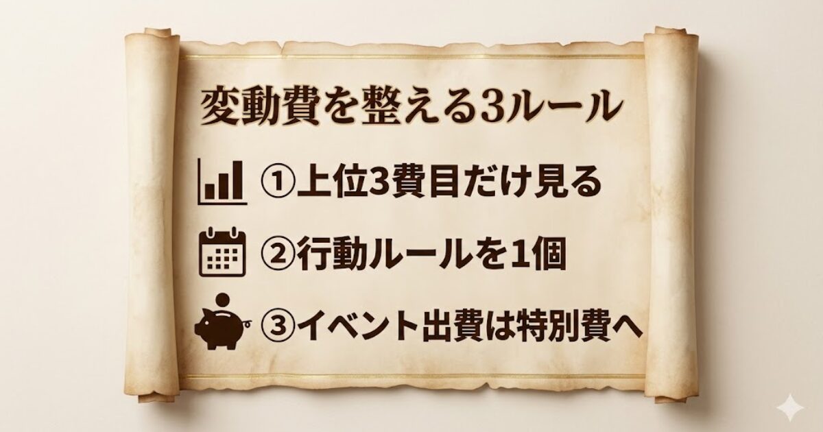 変動費を整える3つのルール（上位3費目・ルール1個・特別費）