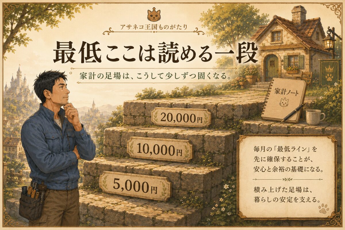 資格手当が毎月読める一段となり家計の足場を支えることを示す図解画像