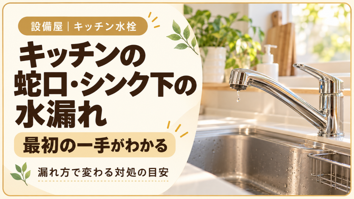 キッチンの蛇口・シンク下の水漏れと、漏れ方に応じた最初の一手